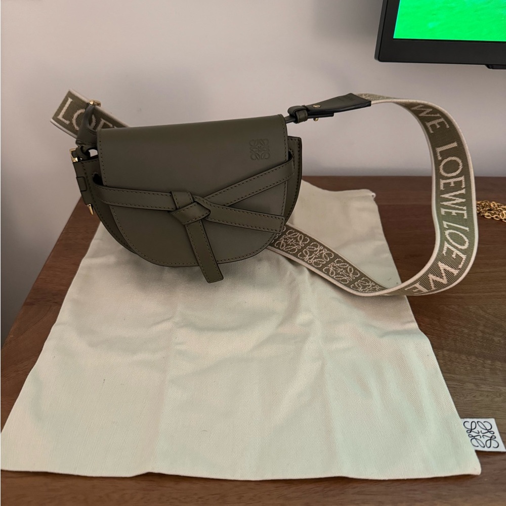 Loewe Dual Gate Mini Green Crossbody